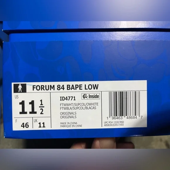 Adidas x BAPE “Forum Low 30th Anniversary” sneakers, New in Box, M11.5 - Picture 9 of 12